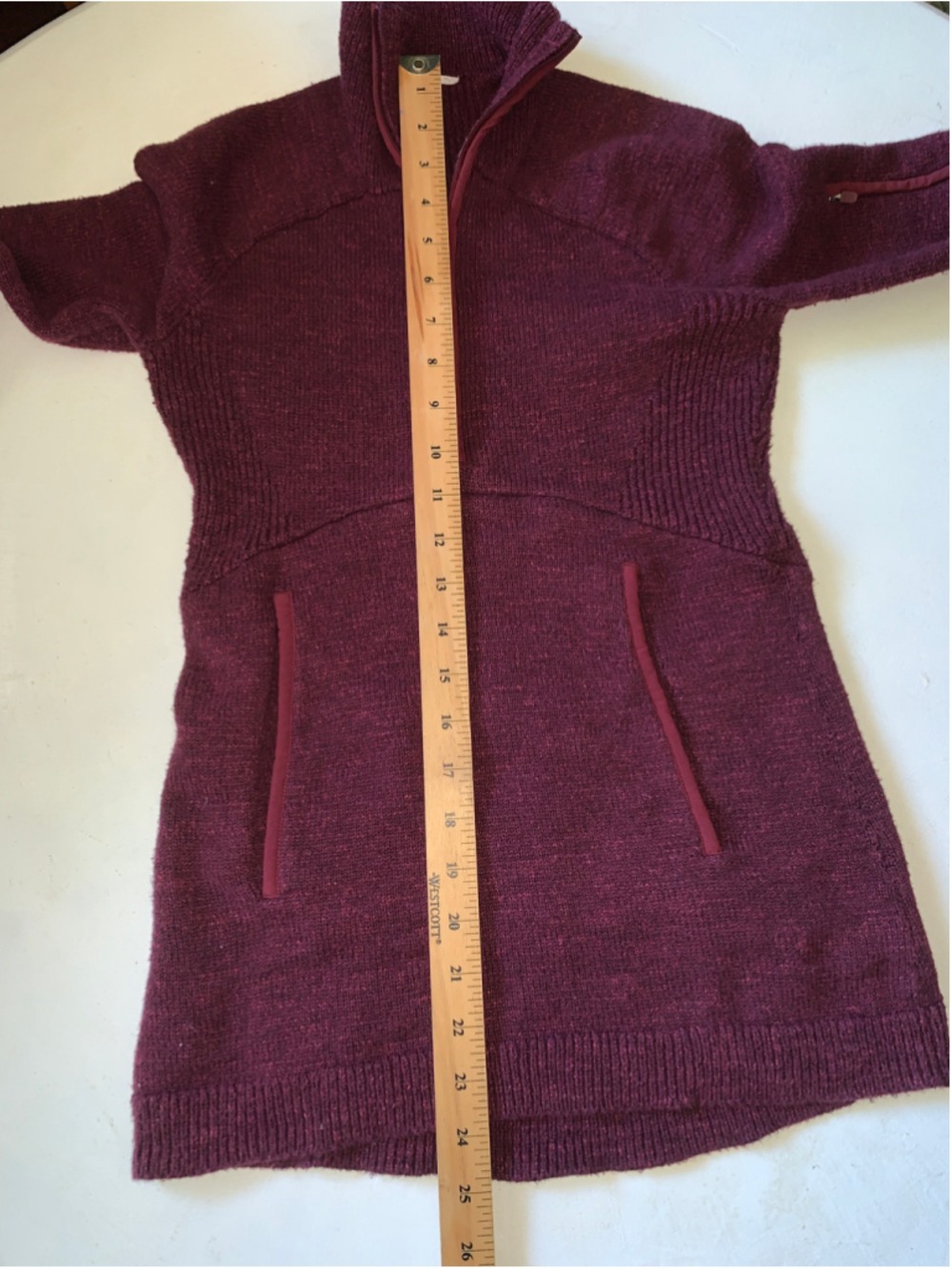 Women's lululemon summit stride Burgundy Quarter-Zip Knit Sweater, Size S - Picture 5 of 14